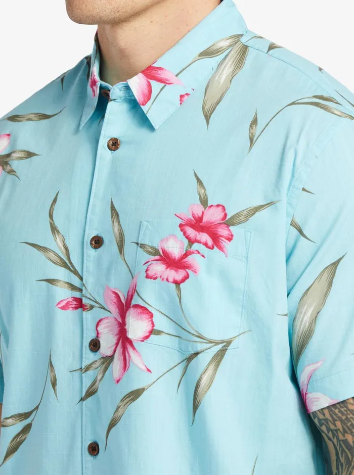 Quiksilver Night Bloomer Woven Shirt Gulf Stream Night Bloomer MensWaterman Shirts and Polos Quiksilver Night Bloomer Woven Shirt Gulf Stream Night Bloomer MensWaterman Shirts and Polos