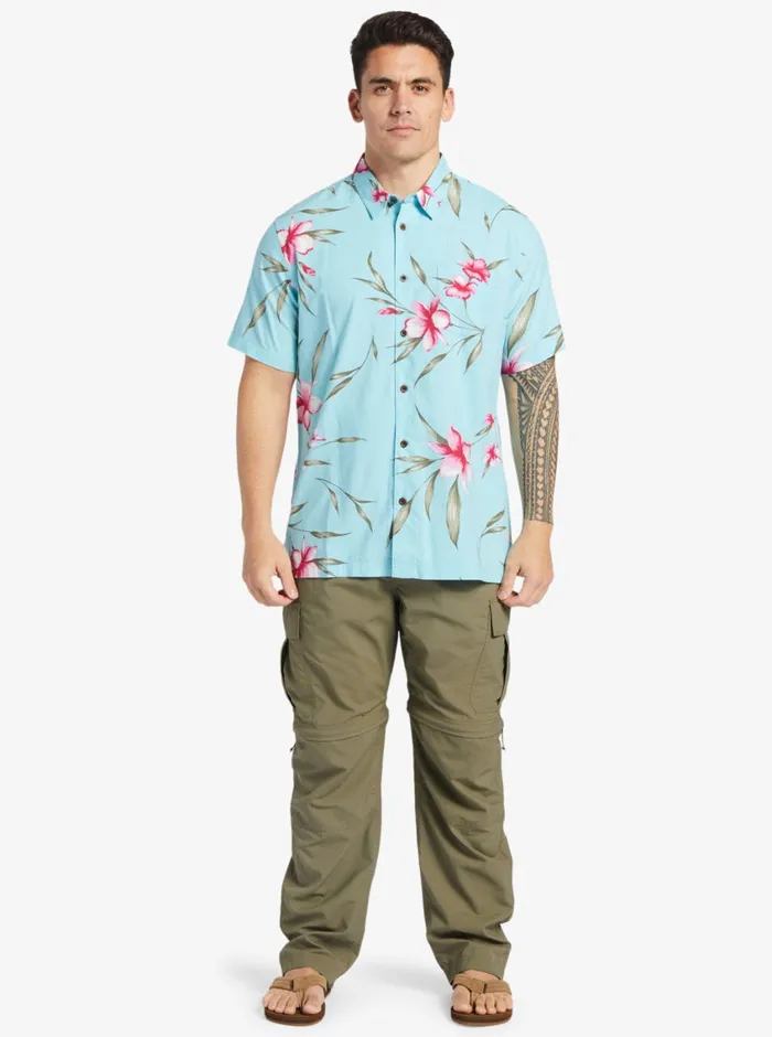 Quiksilver Night Bloomer Woven Shirt Gulf Stream Night Bloomer MensWaterman Shirts and Polos Quiksilver Night Bloomer Woven Shirt Gulf Stream Night Bloomer MensWaterman Shirts and Polos