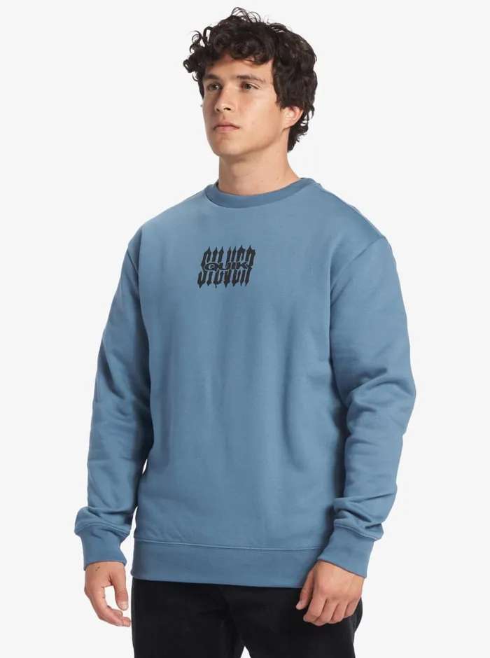 Quiksilver No Control Crew Fleece Crew Neck Sweatshirt Aegean Blue Mens Sweatshirts and Hoodies Quiksilver No Control Crew Fleece Crew Neck Sweatshirt Aegean Blue Mens Sweatshirts and Hoodies