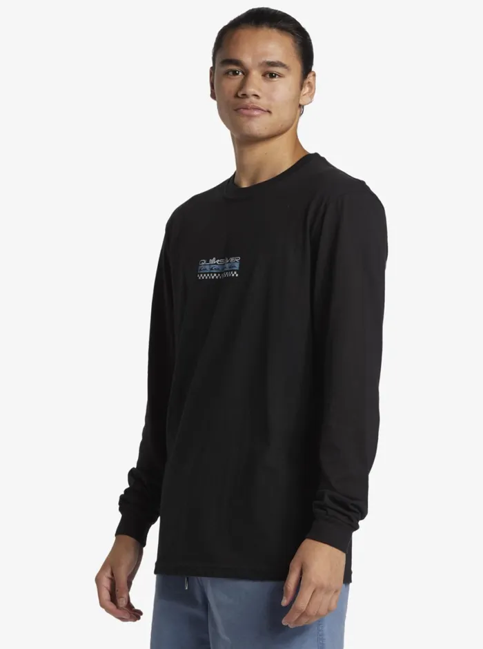 Quiksilver Omni Check Turn Long Sleeve TShirt Black Mens Tees