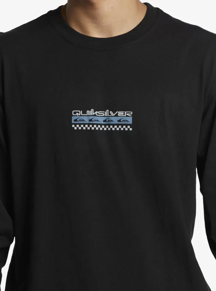 Quiksilver Omni Check Turn Long Sleeve TShirt Black Mens Tees