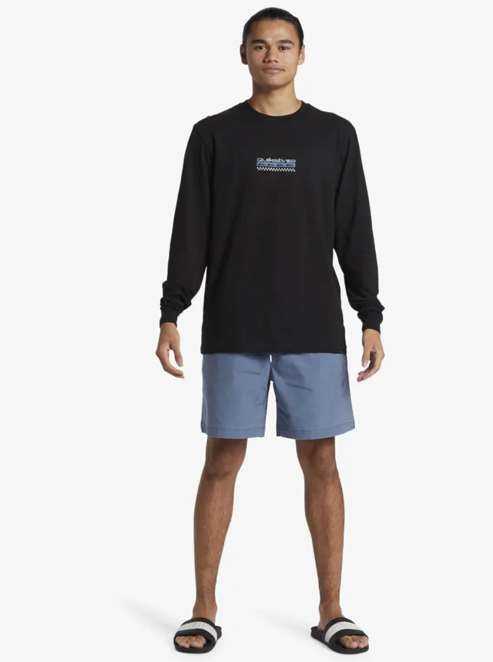 Quiksilver Omni Check Turn Long Sleeve TShirt Black Mens Tees