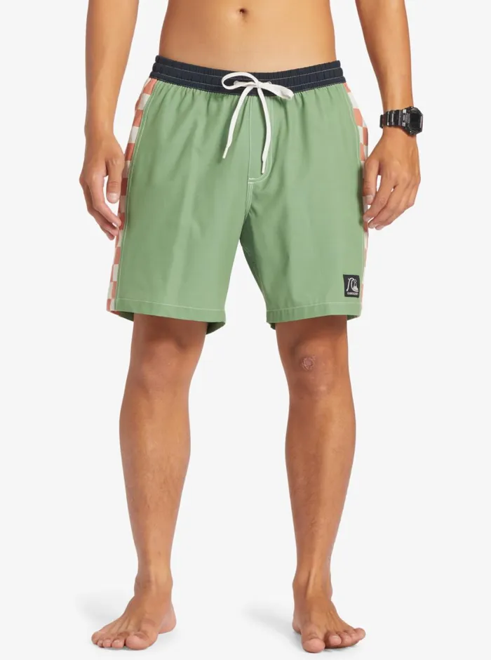 Quiksilver Original Arch 17034 Volleys Dill Mens Elastic Waist Quiksilver Original Arch 17034 Volleys Dill Mens Elastic Waist