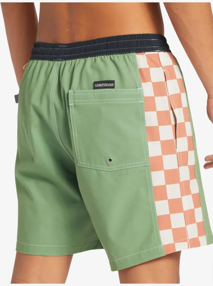 Quiksilver Original Arch 17034 Volleys Dill Mens Elastic Waist Quiksilver Original Arch 17034 Volleys Dill Mens Elastic Waist