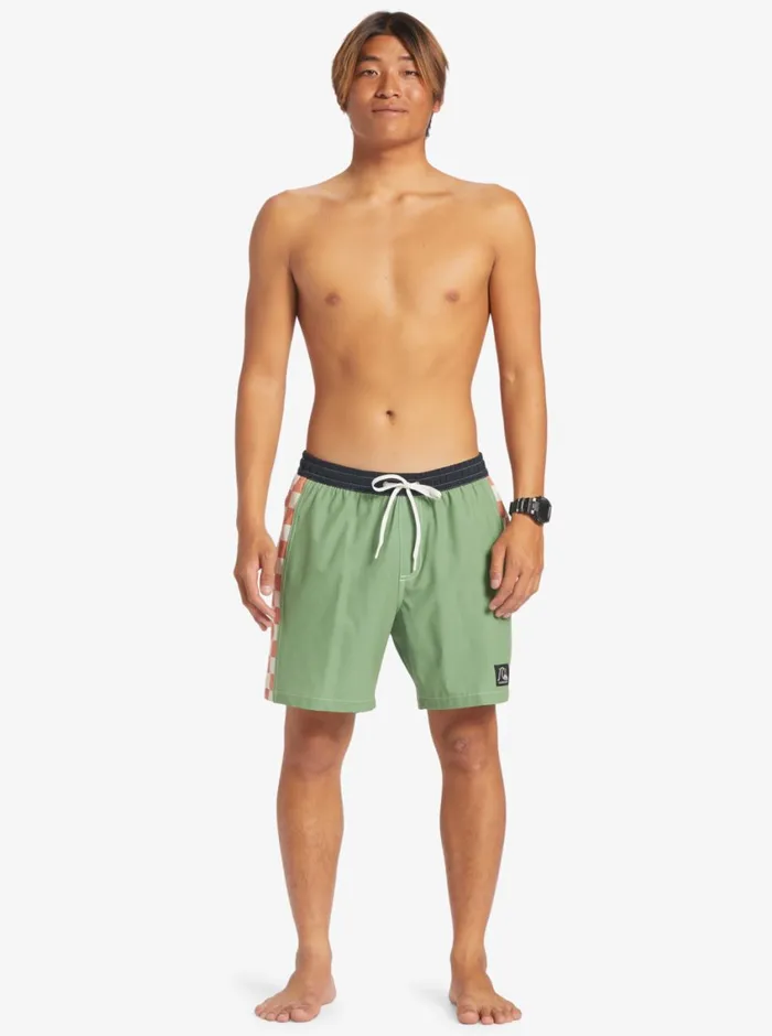 Quiksilver Original Arch 17034 Volleys Dill Mens Elastic Waist Quiksilver Original Arch 17034 Volleys Dill Mens Elastic Waist