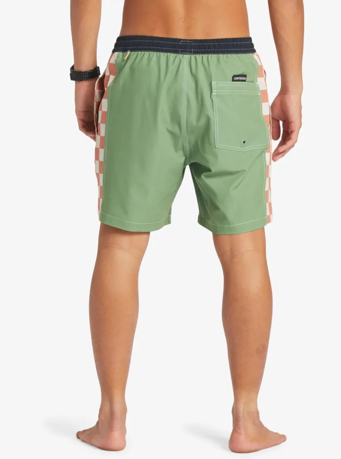 Quiksilver Original Arch 17034 Volleys Dill Mens Elastic Waist Quiksilver Original Arch 17034 Volleys Dill Mens Elastic Waist