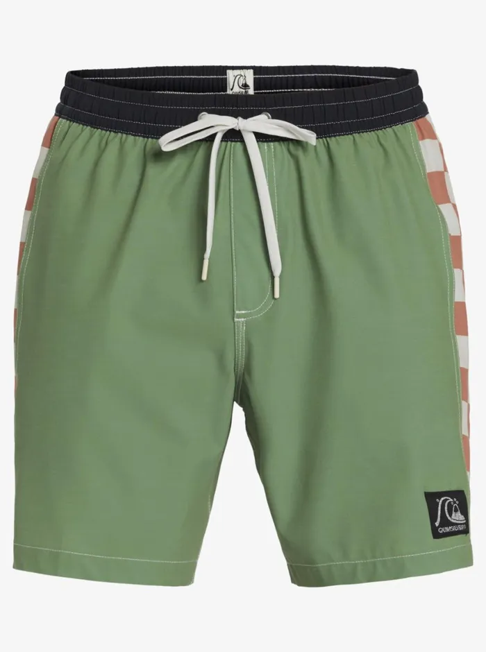 Quiksilver Original Arch 17034 Volleys Dill Mens Elastic Waist Quiksilver Original Arch 17034 Volleys Dill Mens Elastic Waist