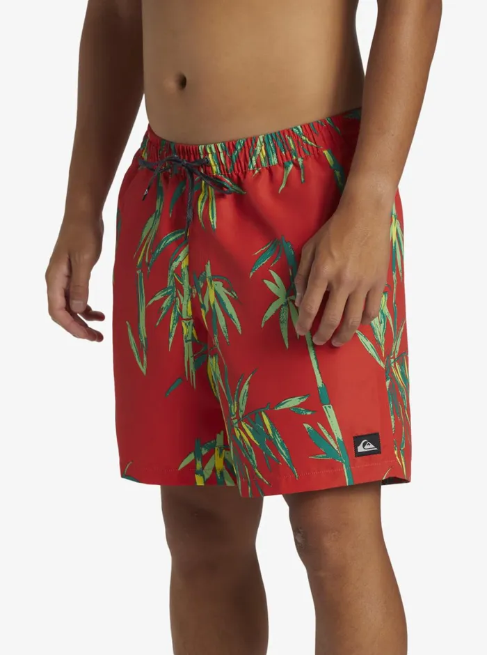 Quiksilver Remade Mix Volley 17034 Elastic Waist Shorts High Risk Red Mens Elastic Waist Quiksilver Remade Mix Volley 17034 Elastic Waist Shorts High Risk Red Mens Elastic Waist