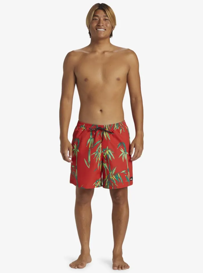 Quiksilver Remade Mix Volley 17034 Elastic Waist Shorts High Risk Red Mens Elastic Waist Quiksilver Remade Mix Volley 17034 Elastic Waist Shorts High Risk Red Mens Elastic Waist