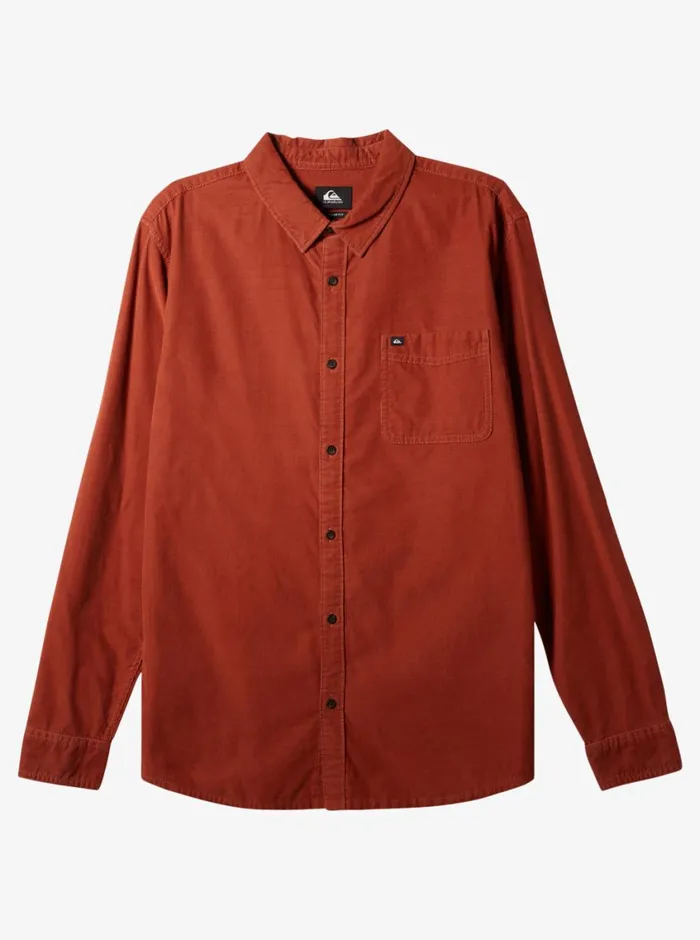 Quiksilver Smoke Trail Long Sleeve Shirt Baked Clay Mens Shirts and Polos