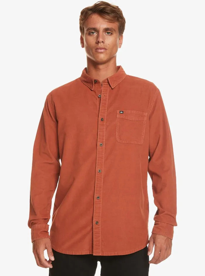 Quiksilver Smoke Trail Long Sleeve Shirt Baked Clay Mens Shirts and Polos Quiksilver Smoke Trail Long Sleeve Shirt Baked Clay Mens Shirts and Polos