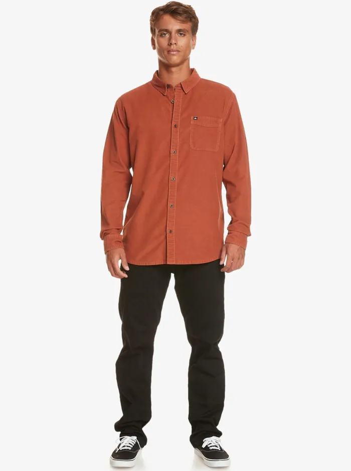 Quiksilver Smoke Trail Long Sleeve Shirt Baked Clay Mens Shirts and Polos Quiksilver Smoke Trail Long Sleeve Shirt Baked Clay Mens Shirts and Polos