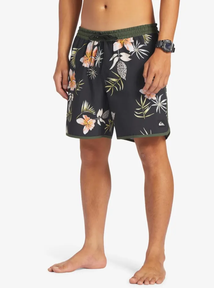 Quiksilver Surfsilk Scallop Volley 17034 Volleys Black Mens Elastic Waist Quiksilver Surfsilk Scallop Volley 17034 Volleys Black Mens Elastic Waist
