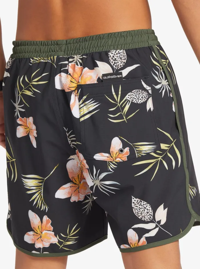 Quiksilver Surfsilk Scallop Volley 17034 Volleys Black Mens Elastic Waist Quiksilver Surfsilk Scallop Volley 17034 Volleys Black Mens Elastic Waist