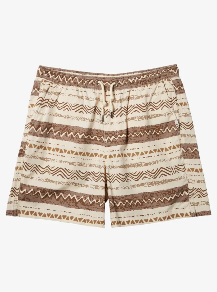 Quiksilver Taxer Print Elastic Waist Shorts Birch Playa Mesa Mens Shorts and Amphibians