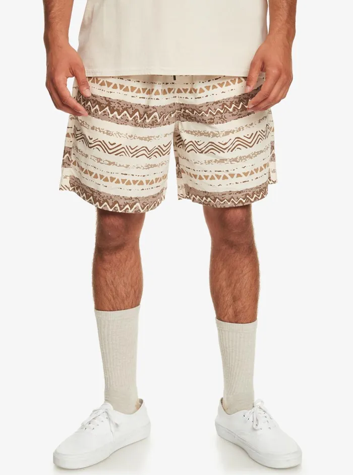 Quiksilver Taxer Print Elastic Waist Shorts Birch Playa Mesa Mens Shorts and Amphibians Quiksilver Taxer Print Elastic Waist Shorts Birch Playa Mesa Mens Shorts and Amphibians