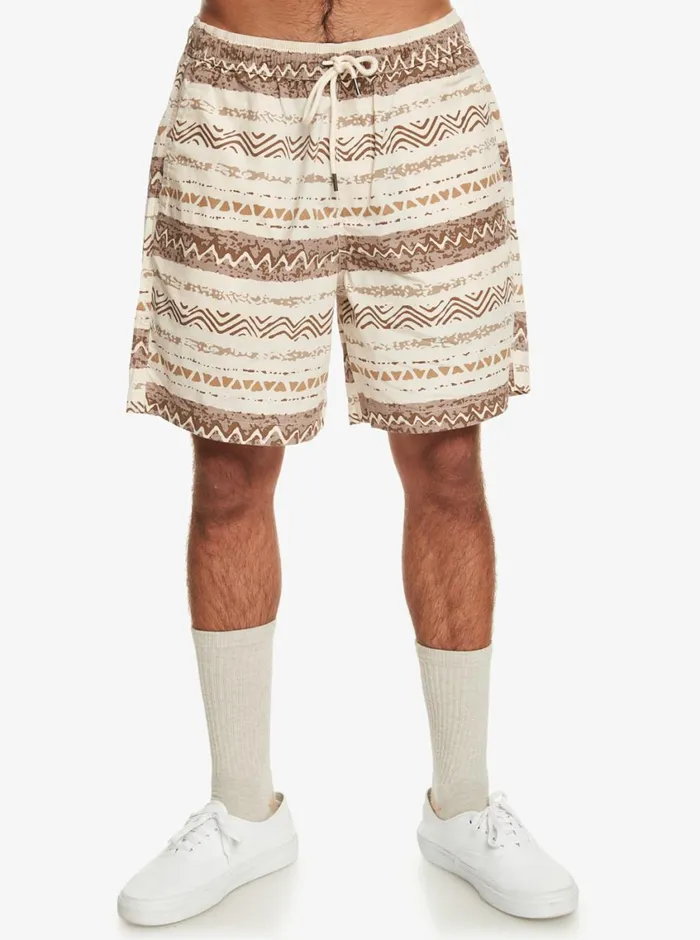 Quiksilver Taxer Print Elastic Waist Shorts Birch Playa Mesa Mens Shorts and Amphibians Quiksilver Taxer Print Elastic Waist Shorts Birch Playa Mesa Mens Shorts and Amphibians