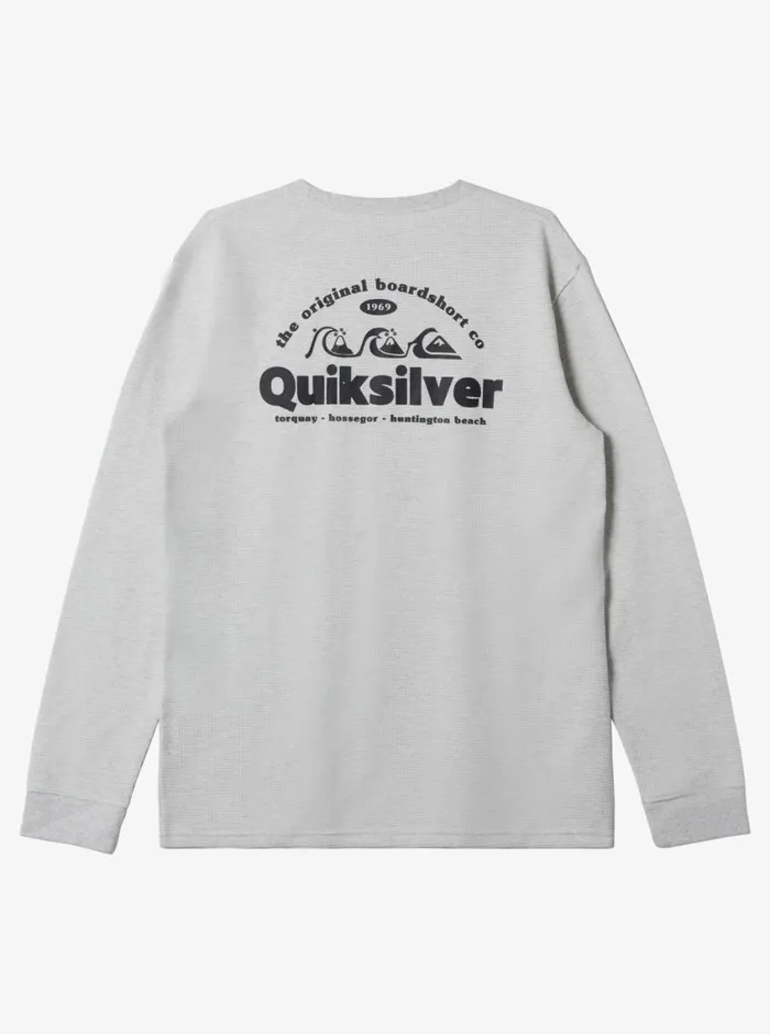 Quiksilver Triple Up Thermal TShirt Athletic Heather Mens Tees Quiksilver Triple Up Thermal TShirt Athletic Heather Mens Tees