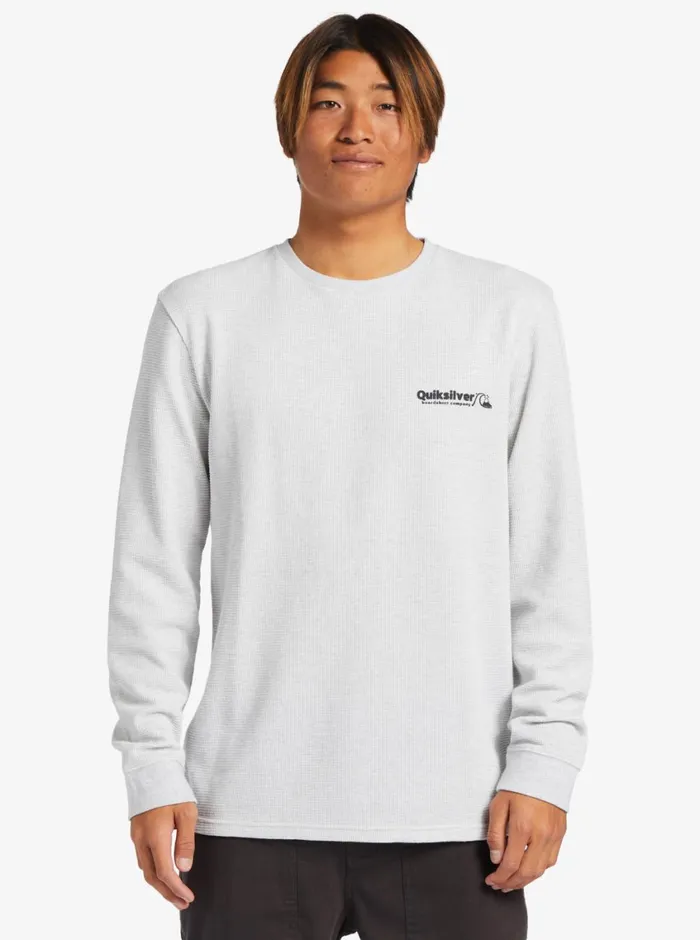 Quiksilver Triple Up Thermal TShirt Athletic Heather Mens Tees Quiksilver Triple Up Thermal TShirt Athletic Heather Mens Tees
