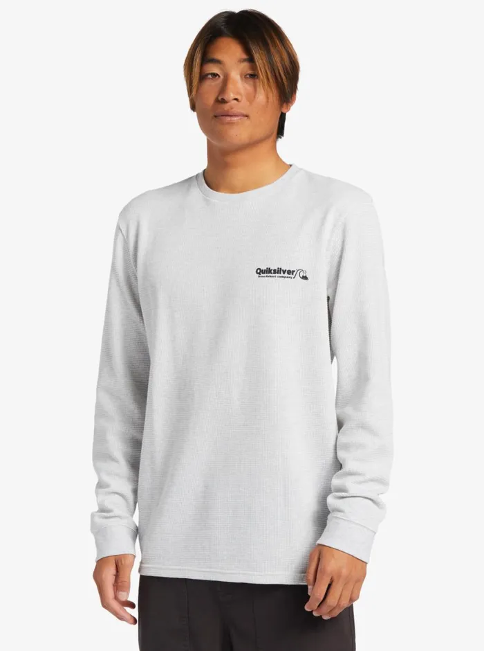 Quiksilver Triple Up Thermal TShirt Athletic Heather Mens Tees Quiksilver Triple Up Thermal TShirt Athletic Heather Mens Tees