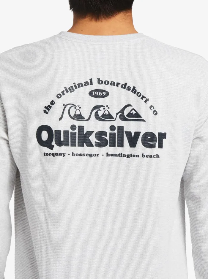 Quiksilver Triple Up Thermal TShirt Athletic Heather Mens Tees Quiksilver Triple Up Thermal TShirt Athletic Heather Mens Tees