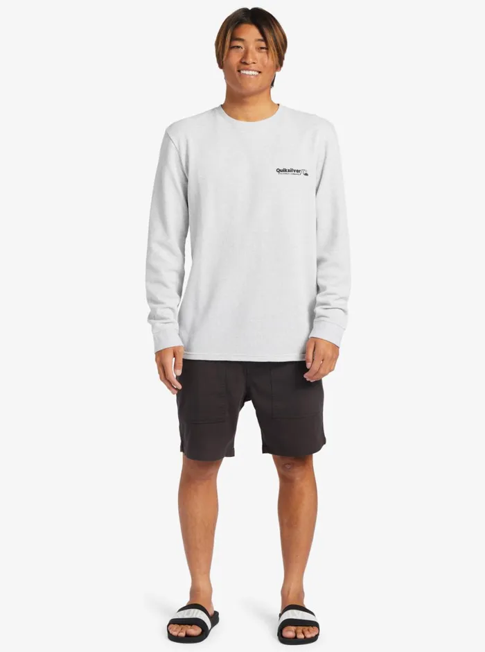 Quiksilver Triple Up Thermal TShirt Athletic Heather Mens Tees Quiksilver Triple Up Thermal TShirt Athletic Heather Mens Tees