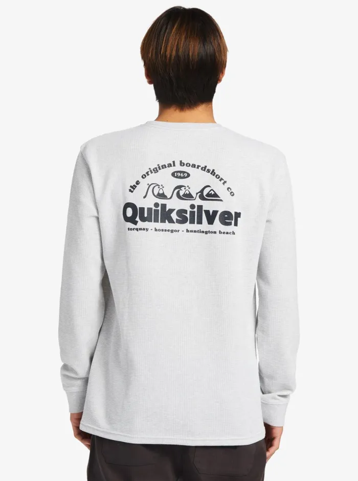 Quiksilver Triple Up Thermal TShirt Athletic Heather Mens Tees Quiksilver Triple Up Thermal TShirt Athletic Heather Mens Tees