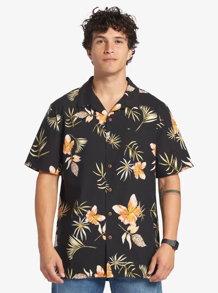 Quiksilver Tropical Floral Short Sleeve Woven Shirt Black Tropical Floral Ss Mens Shirts and Polos Quiksilver Tropical Floral Short Sleeve Woven Shirt Black Tropical Floral Ss Mens Shirts and Polos