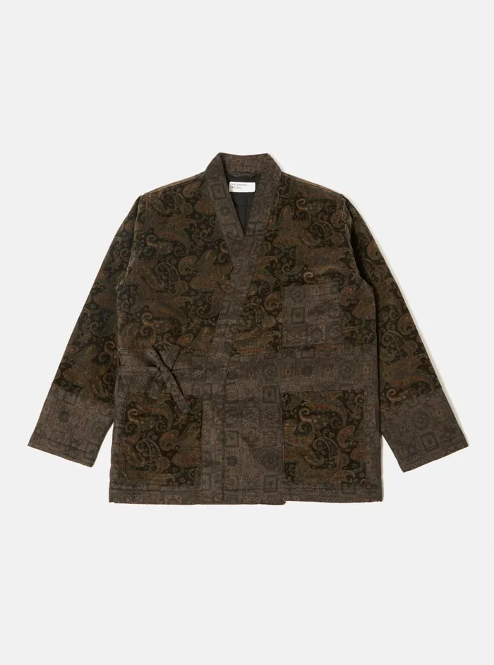 Quilted Kyoto Work Jacket In Black Japanese Print Twil Men Universal Works Coats and Outerwear Quilted Kyoto Work Jacket In Black Japanese Print Twil Men Universal Works Coats and Outerwear