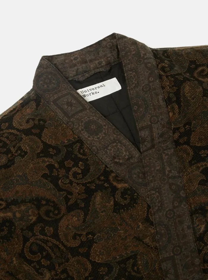 Quilted Kyoto Work Jacket In Black Japanese Print Twil Men Universal Works Coats and Outerwear