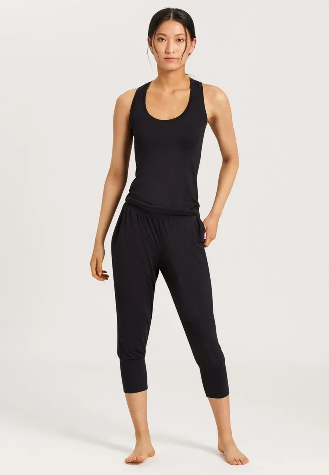 Racer Back Tank Top Black Women HANRO Activewear