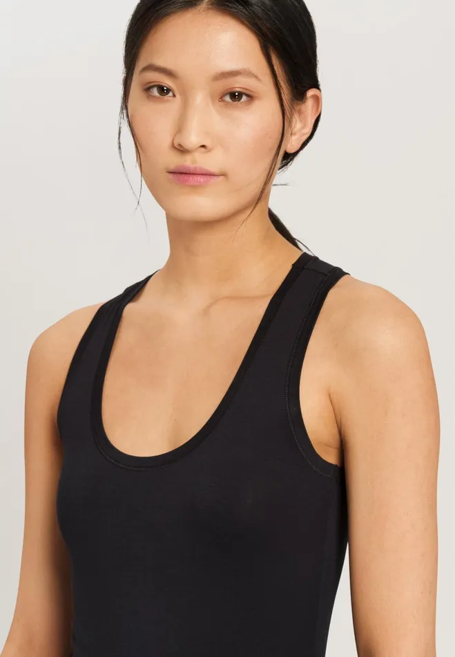 Racer Back Tank Top Black Women HANRO Activewear