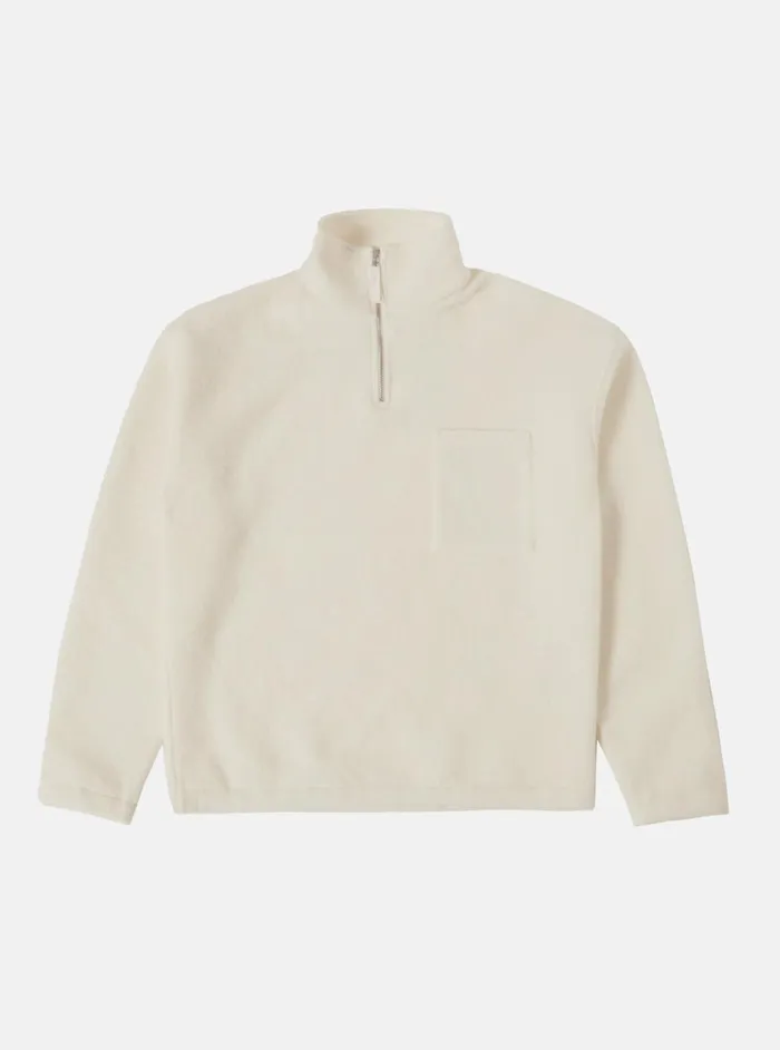 Ramsay Quarter Zip In Ecru Wool Fleece Men Universal Works Fleece
