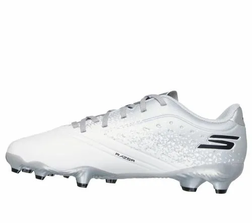 Razor 15 Jr Youth FG White Silver Kids SKECHERS Big Kids UK Sizes 36