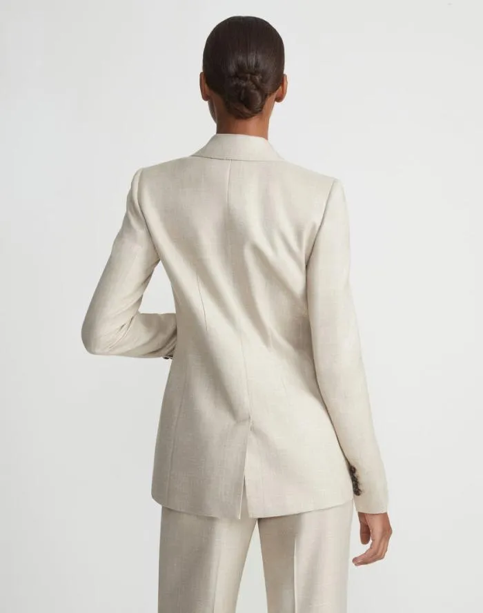 Ready To Wear Bamboo Viscose Twill Single Button Blazer Birch Bark Multi Lafayette 148 New York Jackets and Blazers