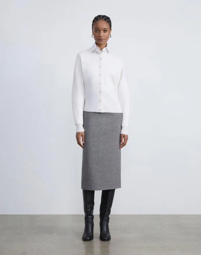 Ready To Wear Boiled Wool Cardigan Black Lafayette 148 New York Sweaters and Knits