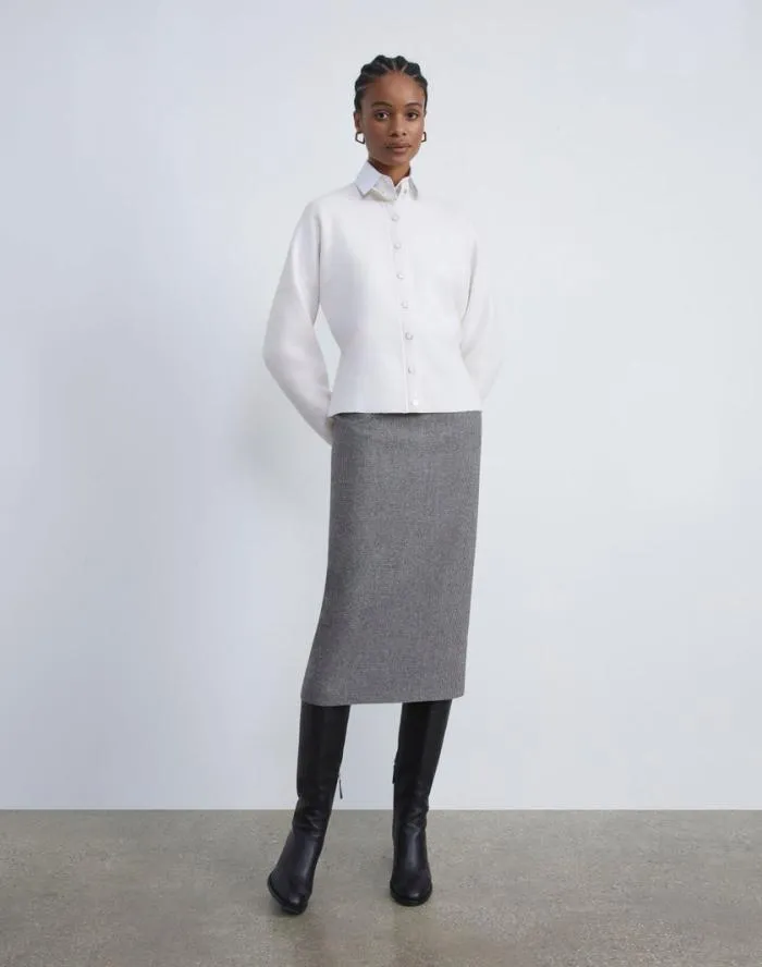 Ready To Wear Boiled Wool Cardigan Black Lafayette 148 New York Sweaters and Knits