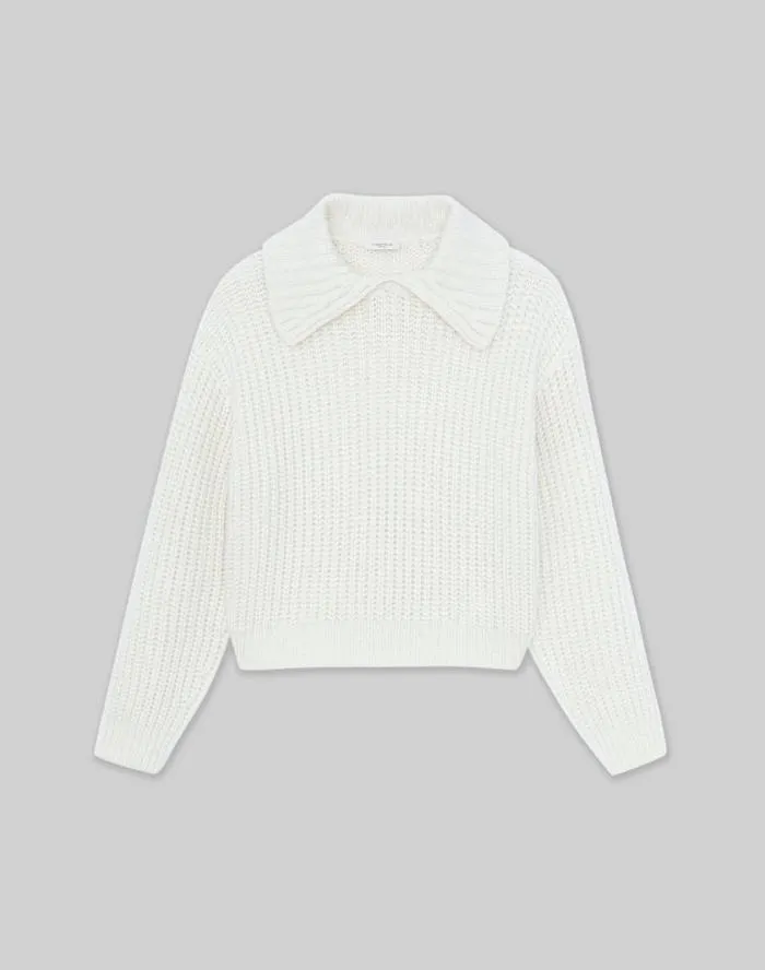Ready To Wear CashmereSilk Collared Sweater Cloud Lafayette 148 New York Sweaters and Knits Ready To Wear CashmereSilk Collared Sweater Cloud Lafayette 148 New York Sweaters and Knits