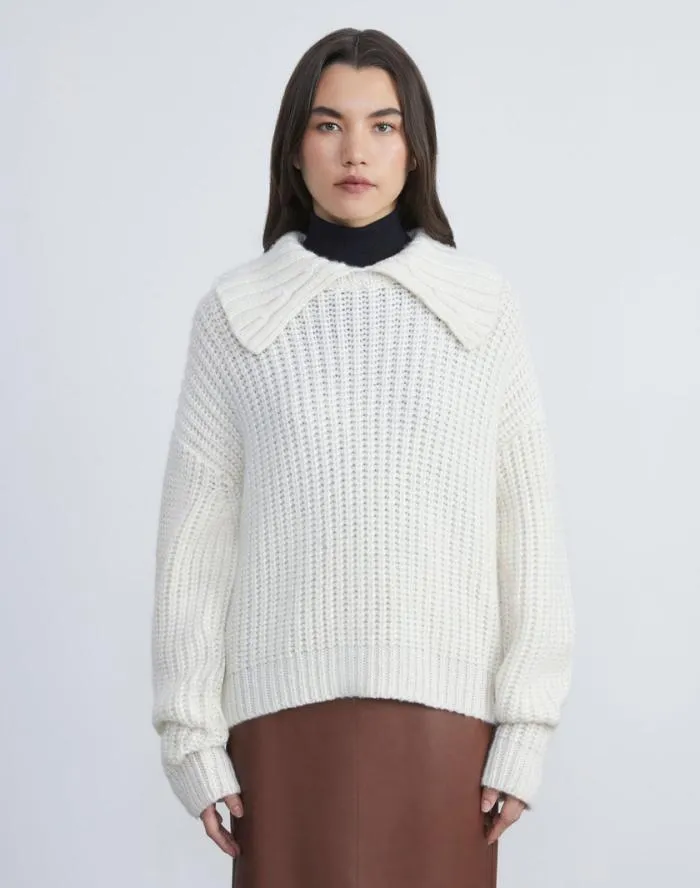 Ready To Wear CashmereSilk Collared Sweater Cloud Lafayette 148 New York Sweaters and Knits