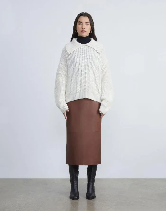 Ready To Wear CashmereSilk Collared Sweater Cloud Lafayette 148 New York Sweaters and Knits