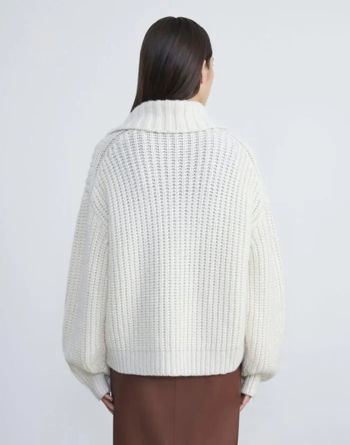 Ready To Wear CashmereSilk Collared Sweater Cloud Lafayette 148 New York Sweaters and Knits