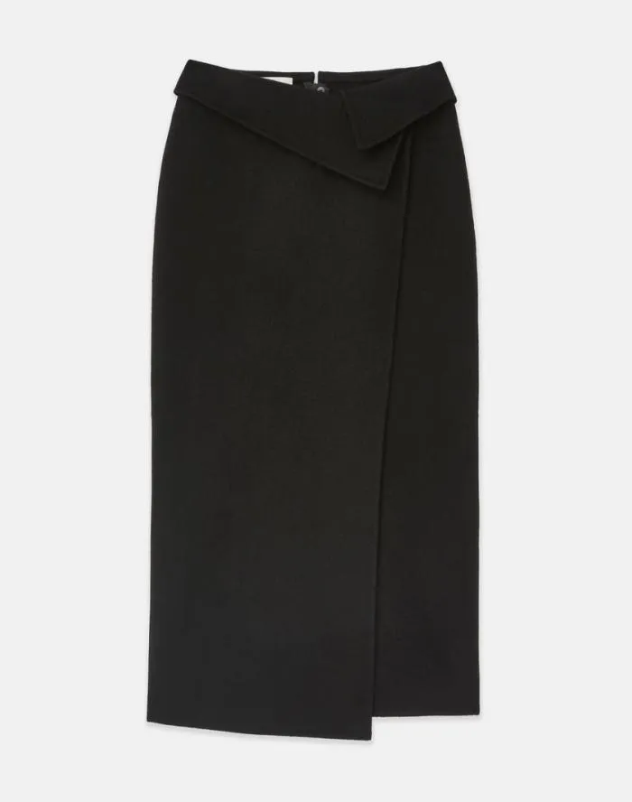 Ready To Wear Double Face WoolCashmere Foldover Midi Skirt Black Lafayette 148 New York Skirts Ready To Wear Double Face WoolCashmere Foldover Midi Skirt Black Lafayette 148 New York Skirts