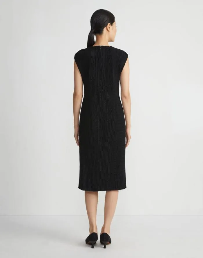 Ready To Wear Finespun Voile Pleated Dress Black Lafayette 148 New York Dresses