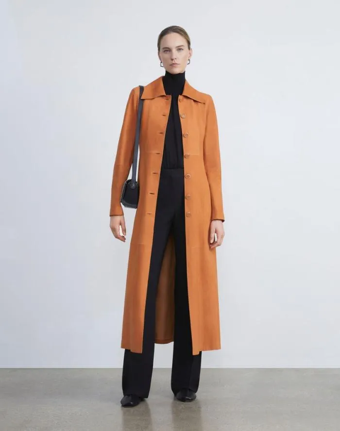 Ready To Wear Nubuck Suede Coat Antique Bronze Lafayette 148 New York Leathers and Suedes
