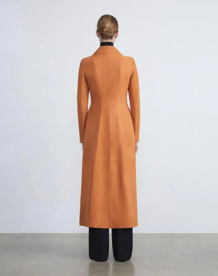 Ready To Wear Nubuck Suede Coat Antique Bronze Lafayette 148 New York Leathers and Suedes