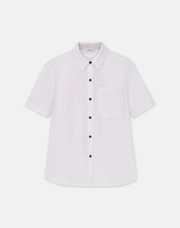 Ready To Wear Organic Linen Short Sleeve Pocket Shirt Dried Blossom Melange Lafayette 148 New York Blouses and Shirts Ready To Wear Organic Linen Short Sleeve Pocket Shirt Dried Blossom Melange Lafayette 148 New York Blouses and Shirts