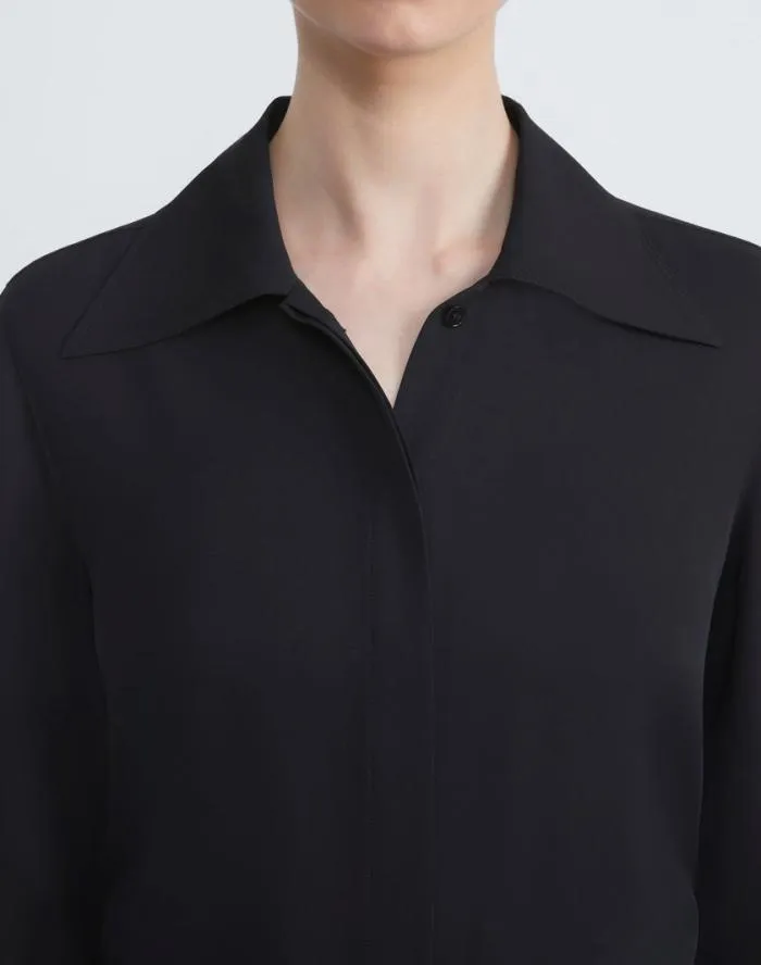 Ready To Wear Organic Silk Georgette Blouse Bodysuit Black Lafayette 148 New York Blouses and Shirts