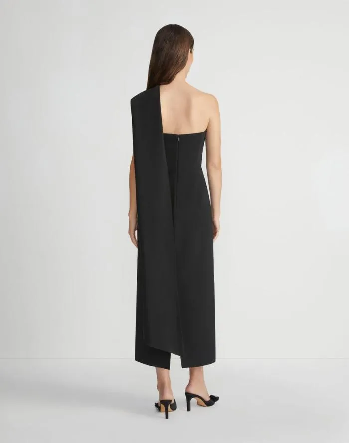 Ready To Wear Responsible Finesse Crepe Convertible Scarf Dress Black Lafayette 148 New York Dresses