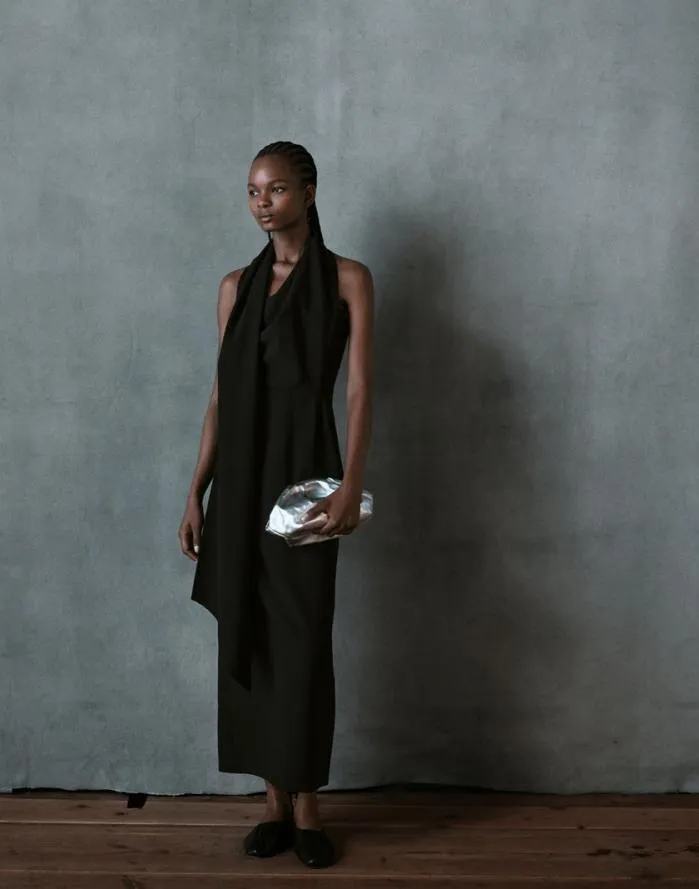 Ready To Wear Responsible Finesse Crepe Convertible Scarf Dress Black Lafayette 148 New York Dresses