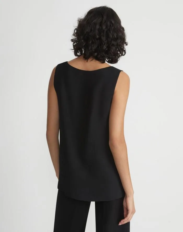 Ready To Wear Silk Double Georgette Sleeveless Blouse Cloud Lafayette 148 New York Blouses and Shirts